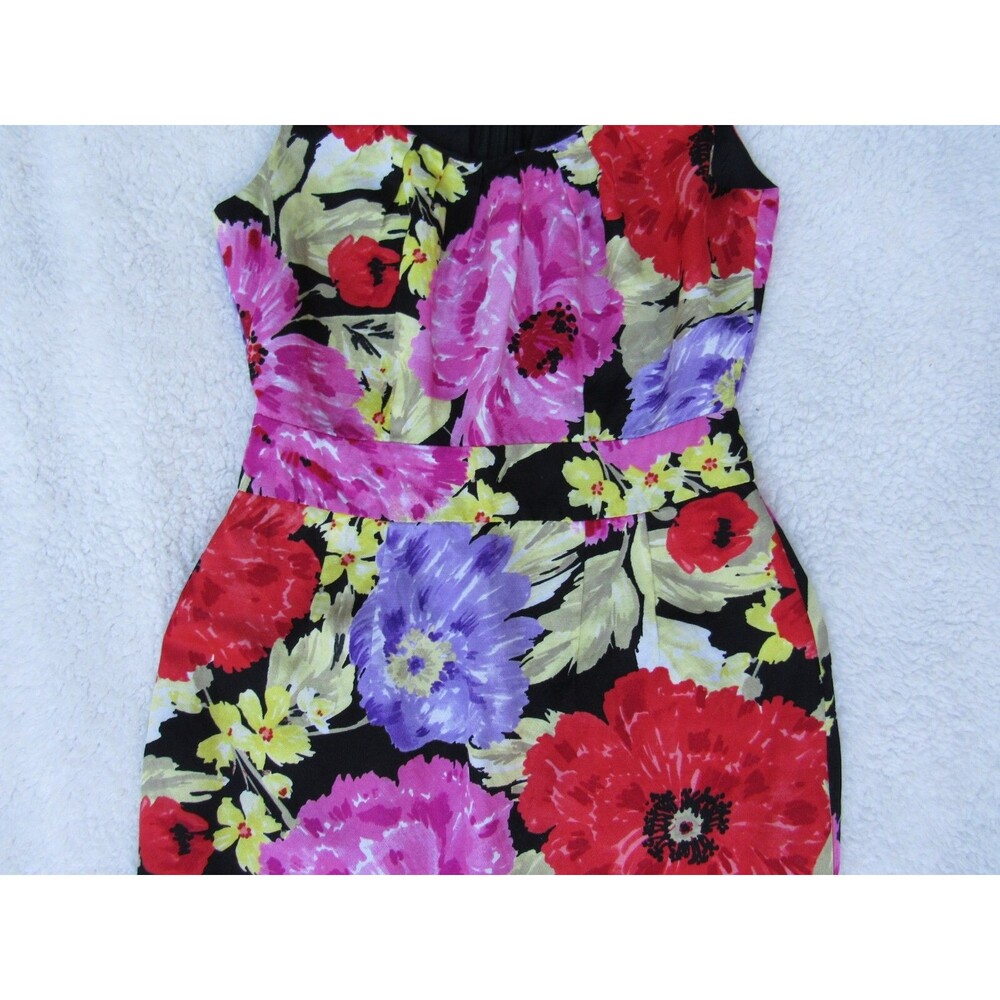 Banana Republic Dress Womens 2 Linen Blend Floral Sleeveless Lined Multicolor - Picture 5 of 16